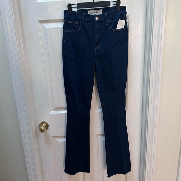 NWT Frank & Eileen dark blue Flannigan jeans 27 flare high rise - Picture 2 of 10